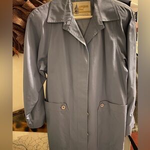Blue Vintage London Fog Half Trench Coat Size 8 Petite